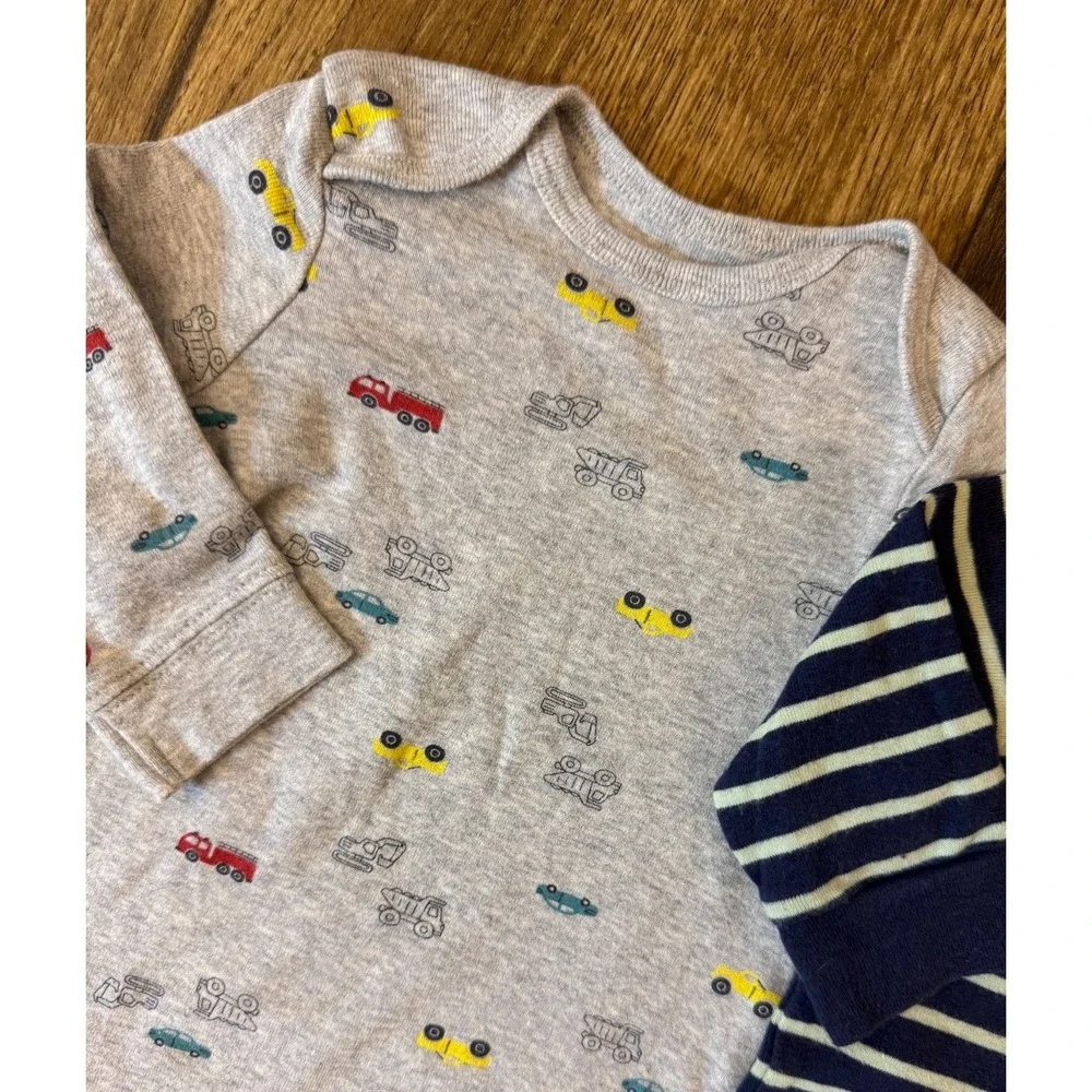Baby Boy 3/6 Months Long Sleeved Rompers Outfits Pants Sleep And Play Lot Stripe